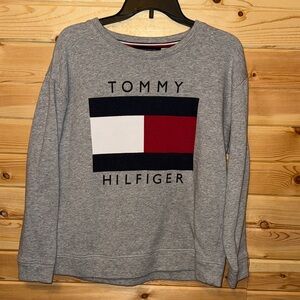 Tommy Hilfiger Gray Logo Crew Neck Sweatshirt